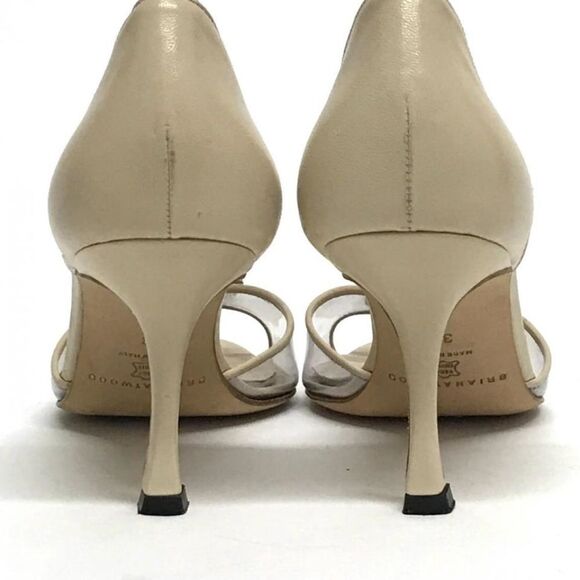 BRIAN ATWOOD Clear & Nude D'Orsay Heels Prom Pumps w CRYSTALS 38 7.5 8 - Picture 5 of 9